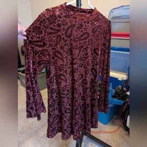 Old Navy Velvet Paisley Swing Dress